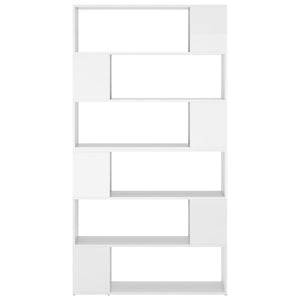 Bücherregal Raumteiler Hochglanz-Weiß 100x24x188 cm