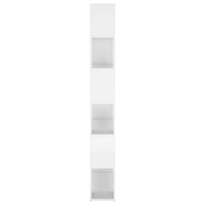 Bücherregal Raumteiler Hochglanz-Weiß 100x24x188 cm