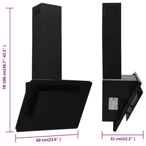 Dunstabzugshaube 60 cm Edelstahl Schwarz