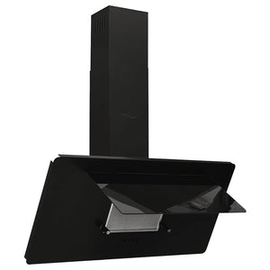 Dunstabzugshaube 90cm Edelstahl Schwarzglas