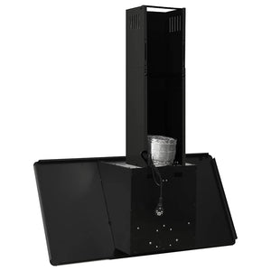 Dunstabzugshaube 90cm Edelstahl Schwarzglas