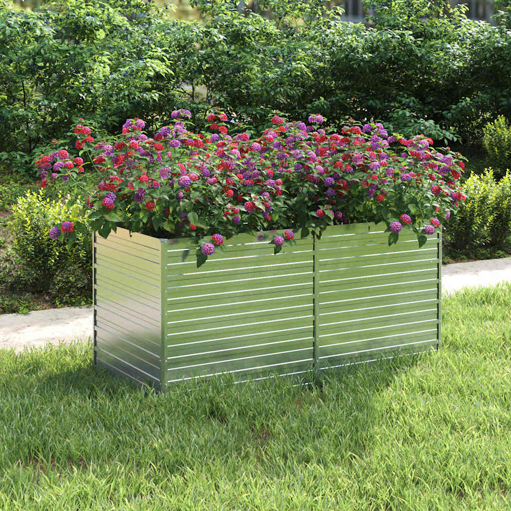 vidaXL Jardin Potager surélevé 160x80x77 cm Acier galvanisé Argenté