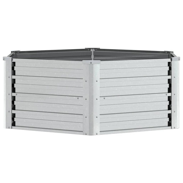 vidaXL Jardinière surélevée de jardin 129x45 cm en acier galvanisé argenté