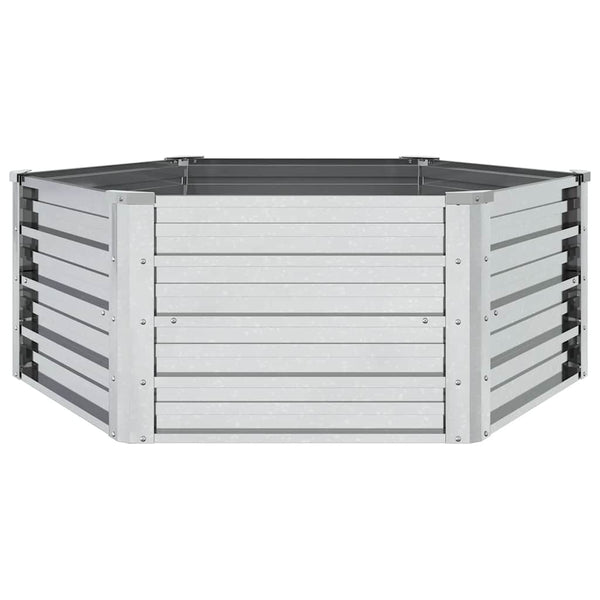 vidaXL Jardinière surélevée de jardin 129x45 cm en acier galvanisé argenté