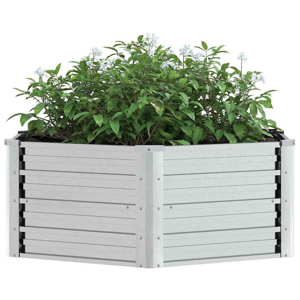 vidaXL Jardinière surélevée de jardin 129x45 cm en acier galvanisé argenté