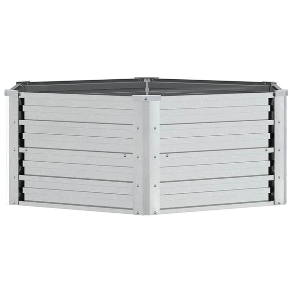 vidaXL Jardinière surélevée de jardin 129x45 cm en acier galvanisé argenté