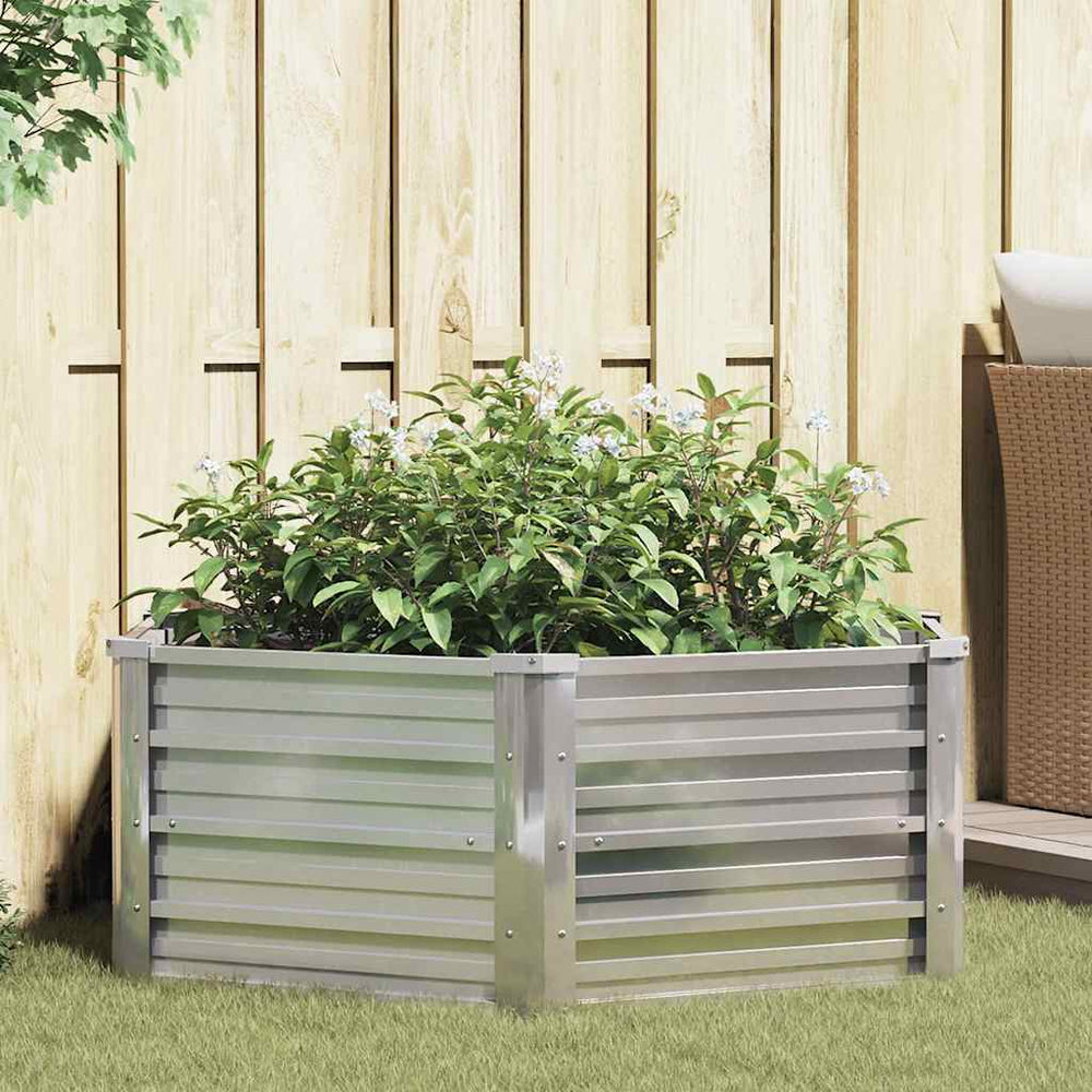 vidaXL Jardinière surélevée de jardin 129x45 cm en acier galvanisé argenté