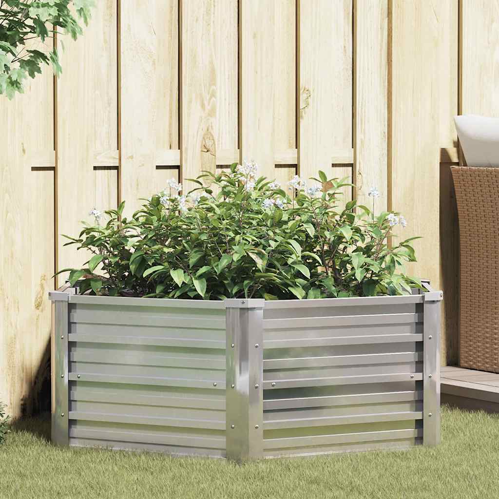 vidaXL Jardinière surélevée de jardin 129x45 cm en acier galvanisé argenté