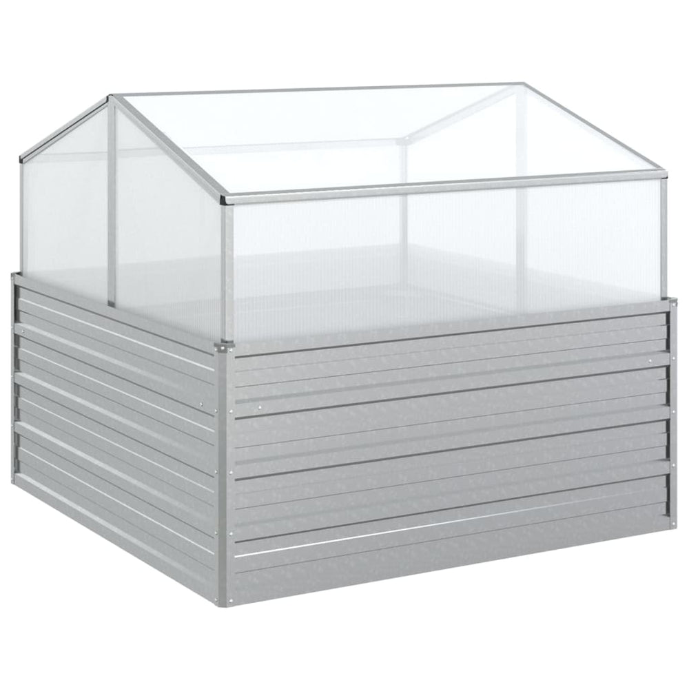 vidaXL Jardin-carré potager avec serre 100x100x85 cm Argenté