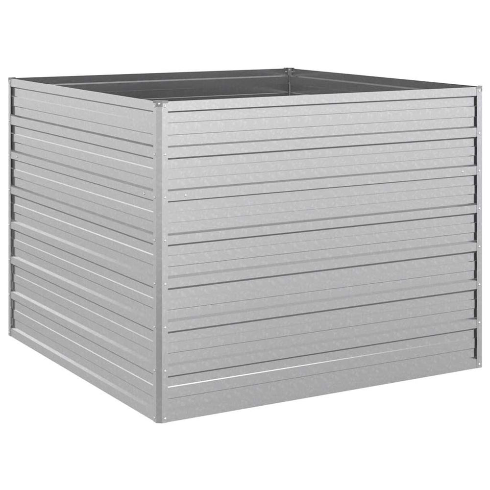 vidaXL Carré potager surélevé 100x100x77 cm Acier galvanisé Argenté