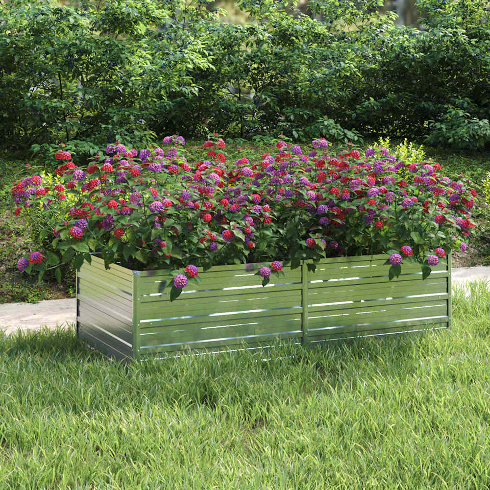 vidaXL Jardinière surélevée 160x80x45 cm Acier galvanisé Argenté