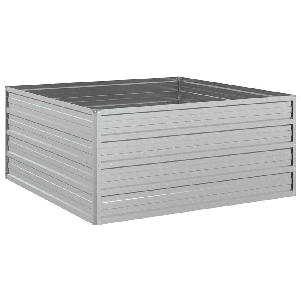 vidaXL Carré potager de jardin 100x100x45 cm Acier galvanisé Argenté