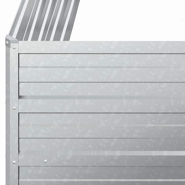 Garten-Hochbeet 100x100x45 cm Verzinkter Stahl Silber