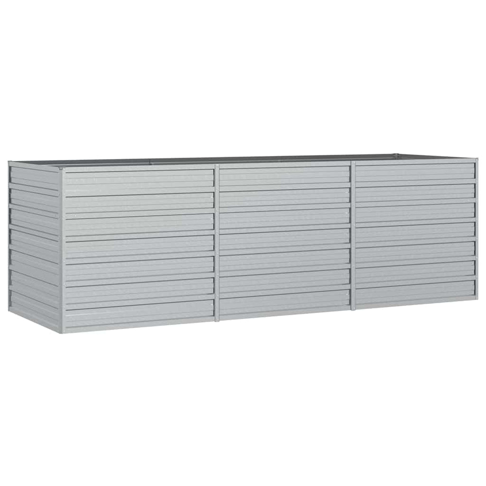 vidaXL Jardinière surélevée de jardin 240x80x77 cm Acier galvanisé Argenté