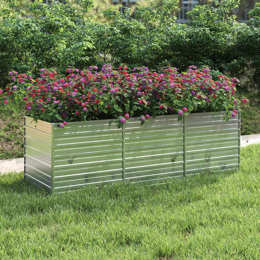 vidaXL Jardinière surélevée de jardin 240x80x77 cm Acier galvanisé Argenté
