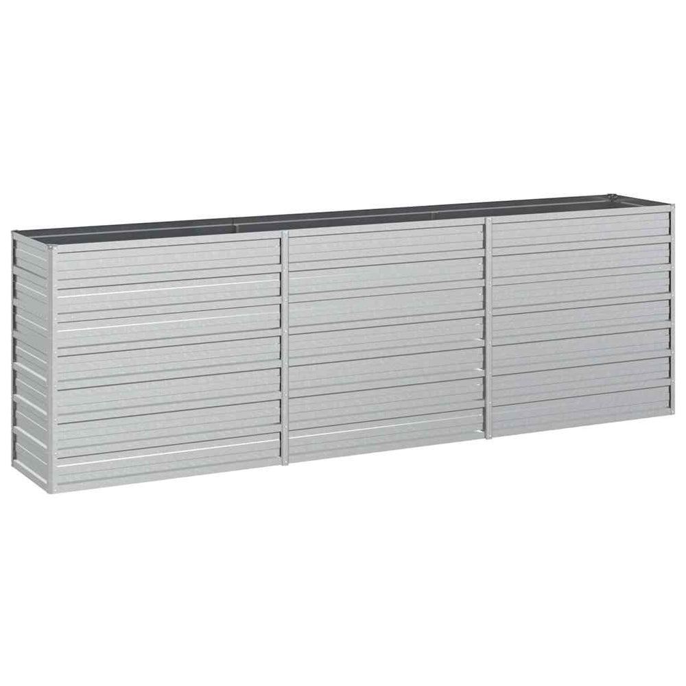 vidaXL Carré potager surélevé 240x40x77 cm Acier galvanisé Argenté