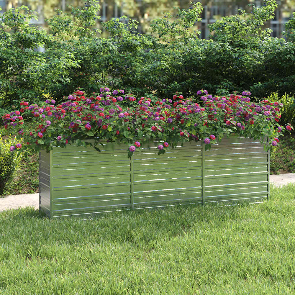 vidaXL Carré potager surélevé 240x40x77 cm Acier galvanisé Argenté