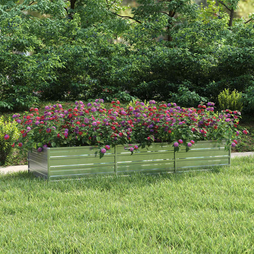 vidaXL Jardinière surélevée de jardin 240x80x45 cm en acier galvanisé argenté