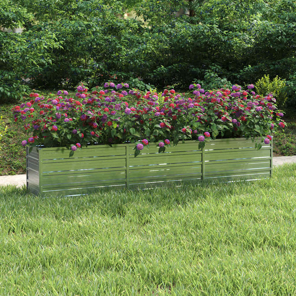 vidaXL Carré potager de jardin 240x40x45 cm en acier galvanisé argenté