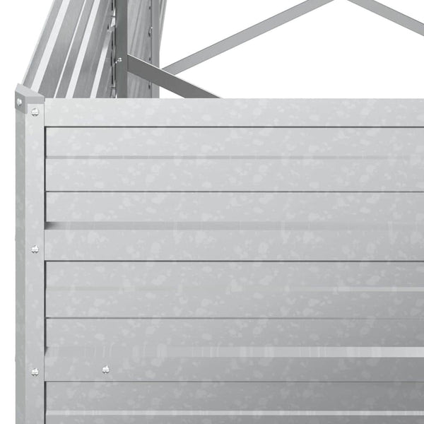 Garten-Hochbeet 320x80x77 cm Verzinkter Stahl Silber