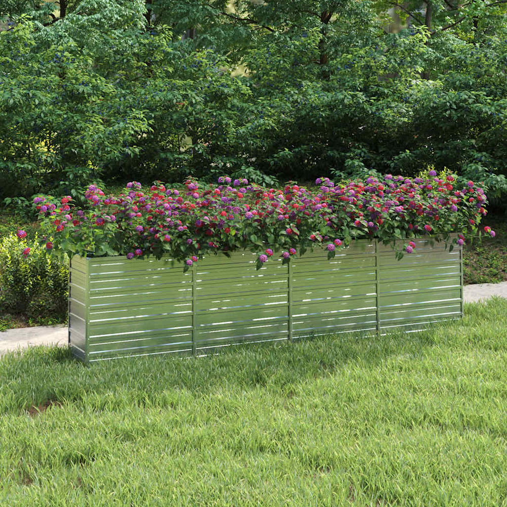 vidaXL Carré potager de jardin 320x40x77 cm Acier galvanisé Argenté