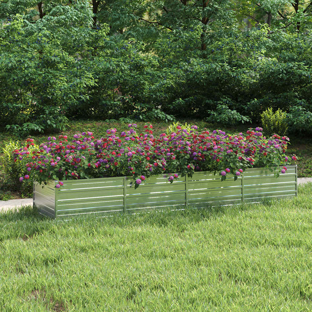 vidaXL Potager surélevé de jardin 320x80x45 cm en acier galvanisé argenté