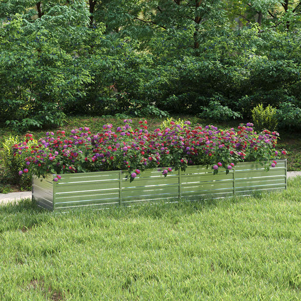 vidaXL Potager surélevé de jardin 320x80x45 cm en acier galvanisé argenté