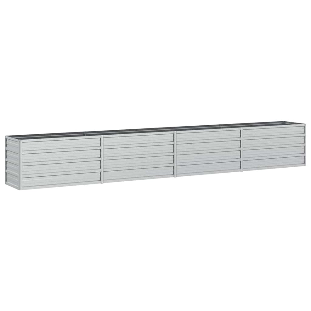 vidaXL Carré potager surélevé de jardin 320x40x45 cm en acier galvanisé Argenté