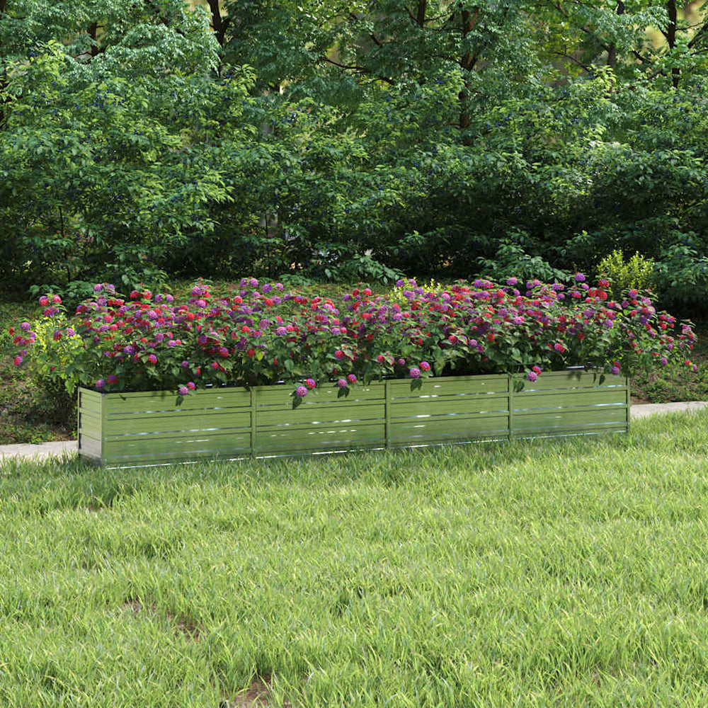 vidaXL Carré potager surélevé de jardin 320x40x45 cm en acier galvanisé Argenté