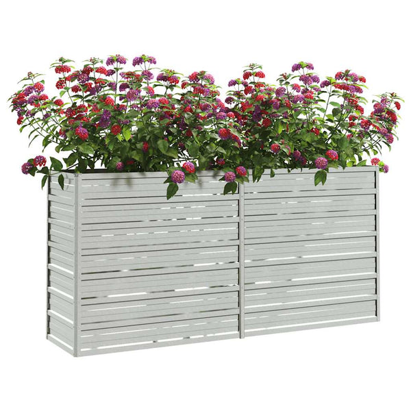 vidaXL Carré potager de jardin 160x40x77 cm en acier galvanisé Argenté