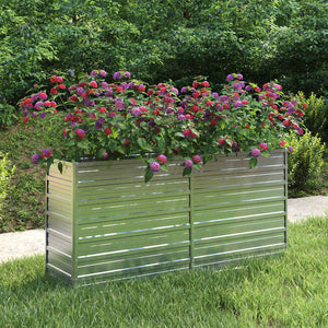 vidaXL Carré potager de jardin 160x40x77 cm en acier galvanisé Argenté