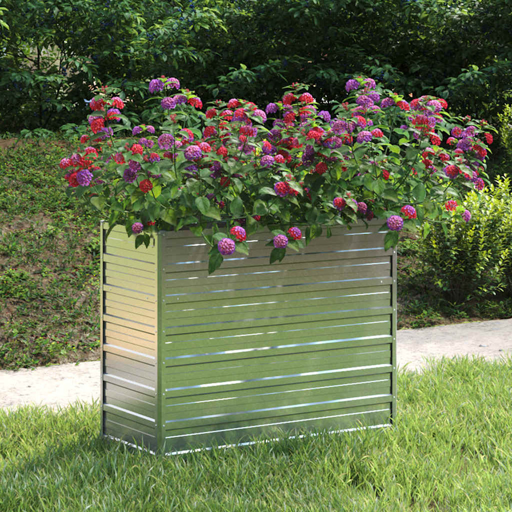 vidaXL Carré potager surélevé de jardin 100x40x77 cm en acier galvanisé Argenté