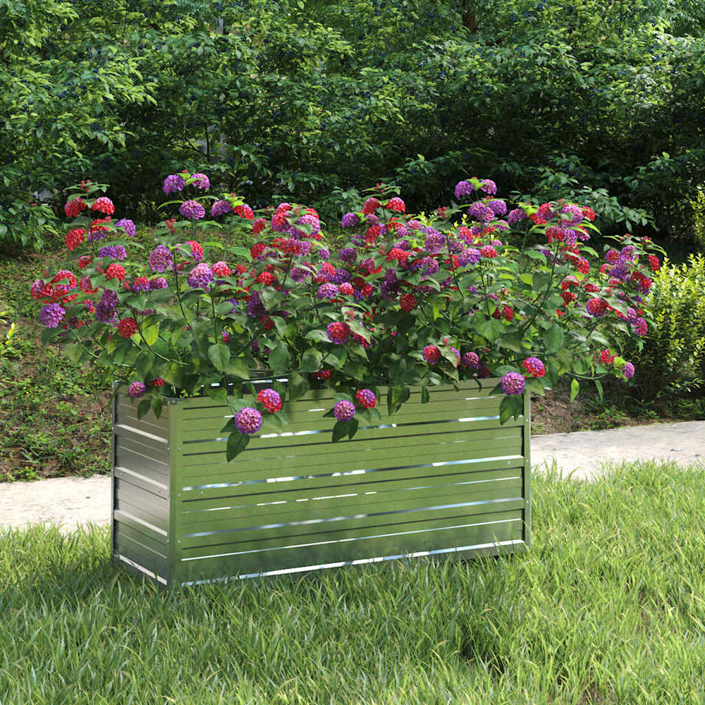 vidaXL Jardinière surélevée de jardin 100x40x45 cm en acier galvanisé Argenté