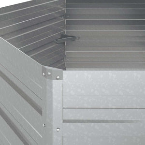 vidaXL Carré potager de jardin 129x77 cm Acier galvanisé Argenté