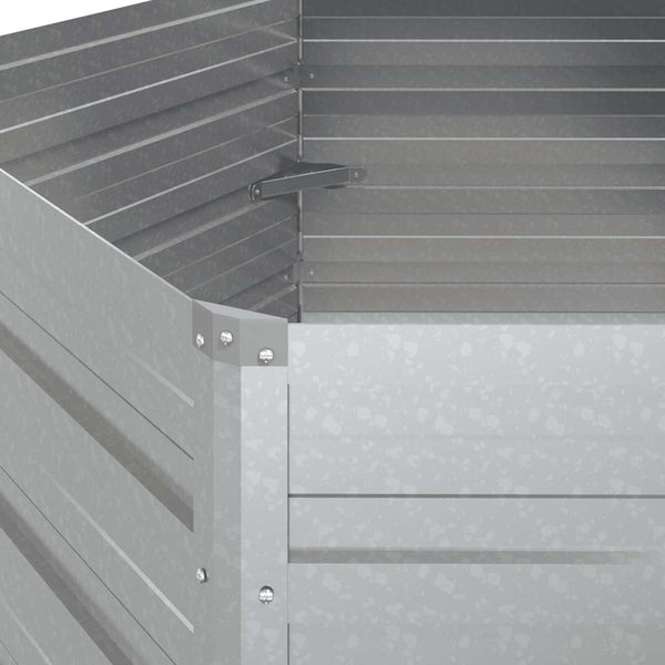vidaXL Carré potager de jardin 129x77 cm Acier galvanisé Argenté