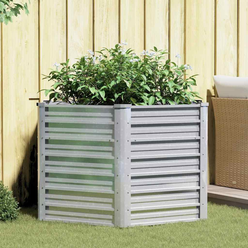 vidaXL Carré potager de jardin 129x77 cm Acier galvanisé Argenté