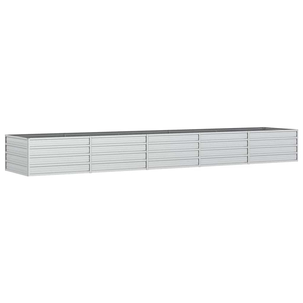vidaXL Carré potager de jardin 400x80x45 cm Acier galvanisé Argenté
