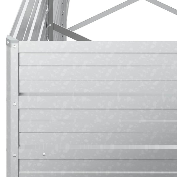 Garten-Hochbeet 400x80x45 cm Verzinkter Stahl Silber