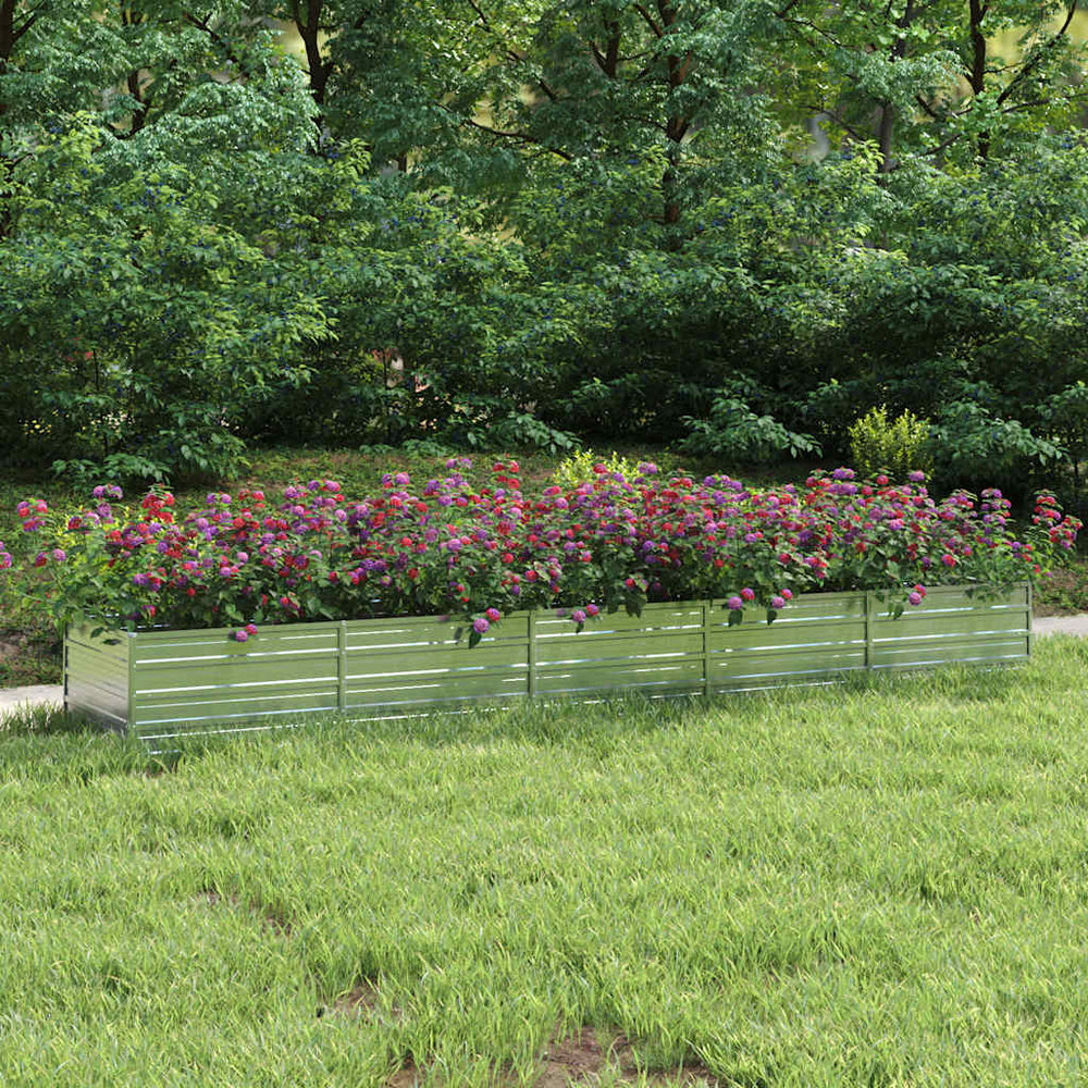 vidaXL Carré potager de jardin 400x80x45 cm Acier galvanisé Argenté