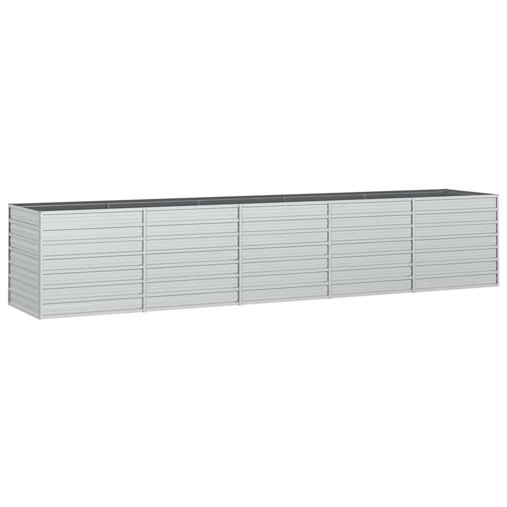 vidaXL Jardinière surélevée de jardin 400x80x77 cm en acier galvanisé Argenté