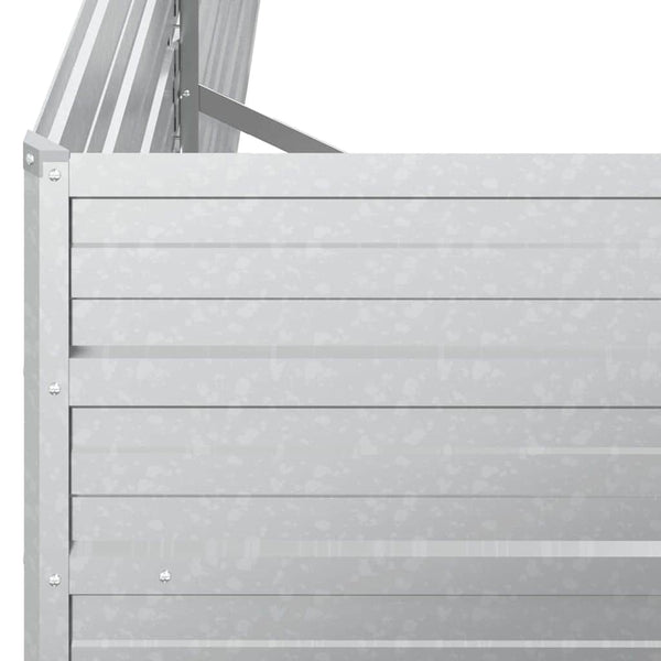 Garten-Hochbeet 400x80x77 cm Verzinkter Stahl Silber