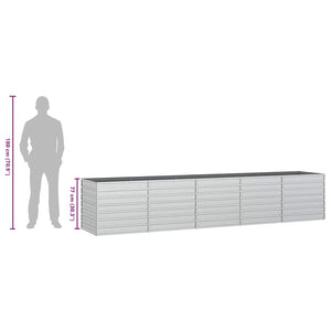 Garten-Hochbeet 400x80x77 cm Verzinkter Stahl Silber