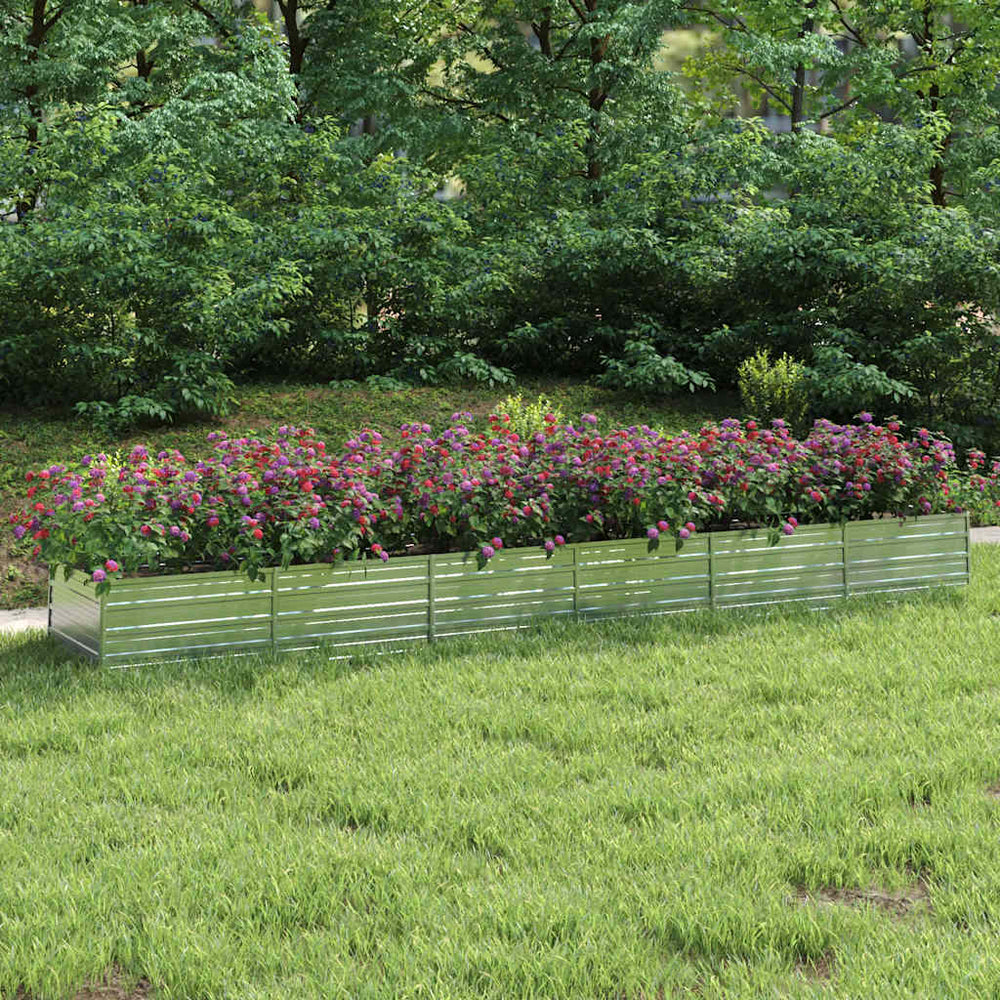 vidaXL Jardinière surélevée de jardin 480x80x45 cm Acier galvanisé Argenté