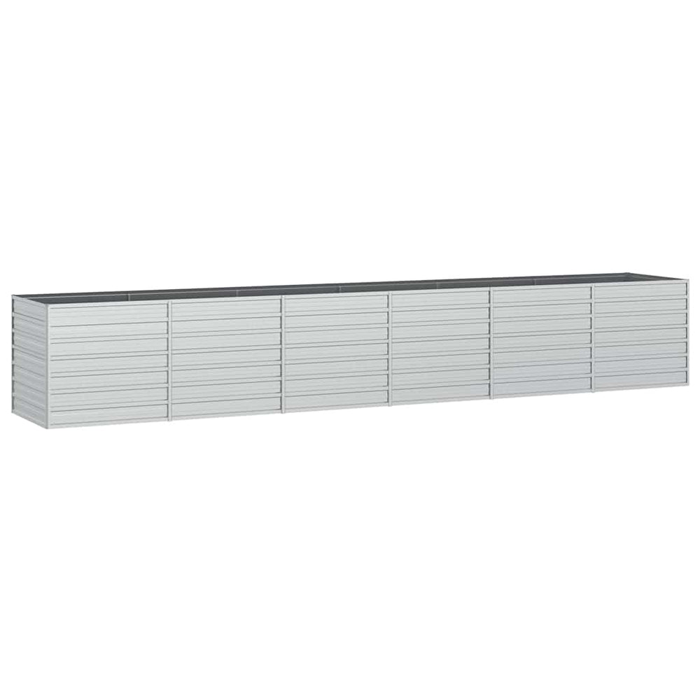 vidaXL Jardinière surélevée de jardin 480x80x77 cm en acier galvanisé Argenté