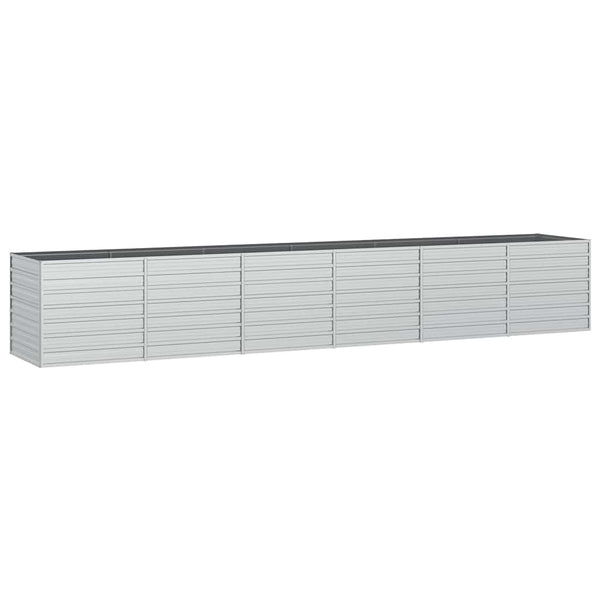 Garten-Hochbeet 480x80x77 cm Verzinkter Stahl Silber