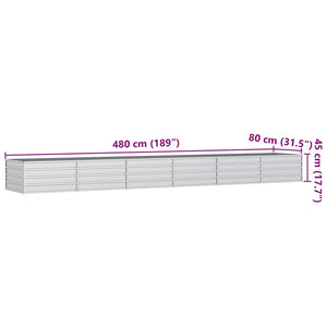 Garten-Hochbeet 480x80x77 cm Verzinkter Stahl Silber