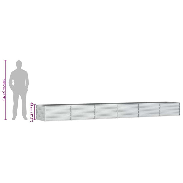 Garten-Hochbeet 480x80x77 cm Verzinkter Stahl Silber