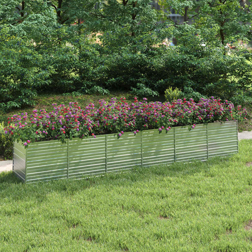 vidaXL Jardinière surélevée de jardin 480x80x77 cm en acier galvanisé Argenté