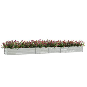 vidaXL Carré potager surélevé 600x80x45 cm Acier galvanisé Argenté