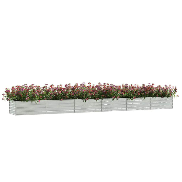 vidaXL Carré potager surélevé 600x80x45 cm Acier galvanisé Argenté